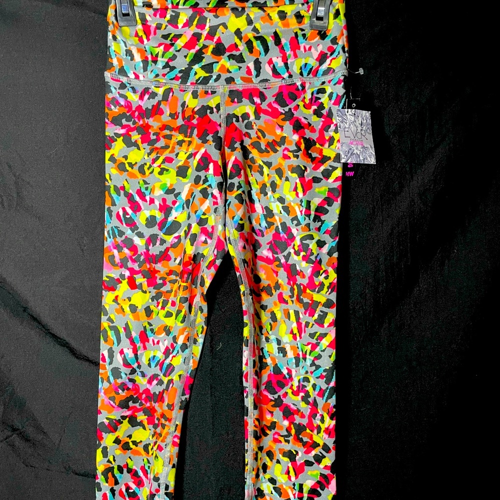 EVCR crop HW high waist yoga workout leggings SZ S Small NEW